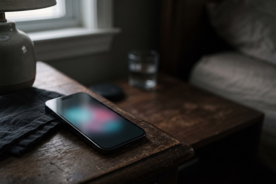 A phone showing a quiet profile with no notifications